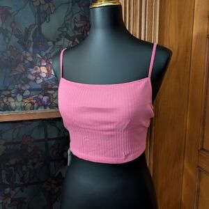 Aerie Pink Ribbed Crop Top